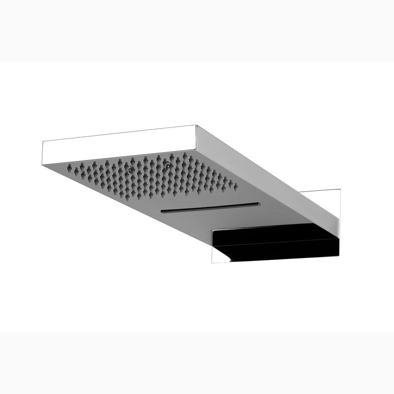 Soffione doccia a muro cascata e pioggia 500x200 mm acciaio inox doppio getto by CeramicStore | Lo specialista del tuo bagno