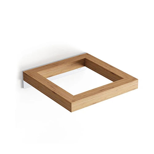 Supporto porta scopino a parete bamboo bambù mm 124 x 127