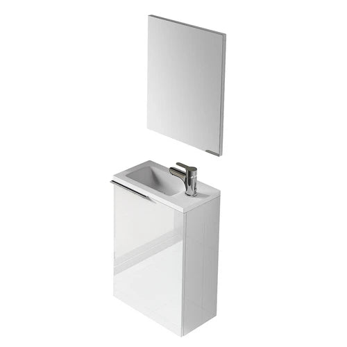 Mobile bagno sospeso compact da montare cm 58x40x22 bianco laccato