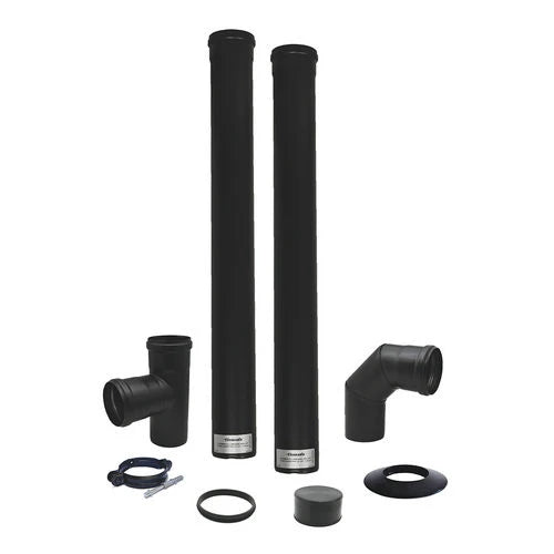 Kit scarico fumi pellet da 80 1 2 mm l2000 diam. 80 l. 2000 mm