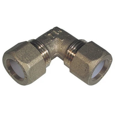 Gomito doppio per rame con ogiva teflon tiemme 3/8 x 10