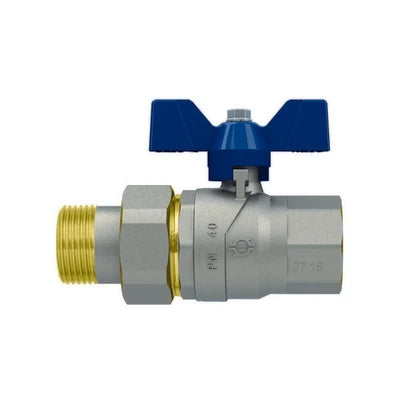 Valvola a sfera p.t. con farfalla evolution femmina-bocchettone 1/2 dn 15 pn 50