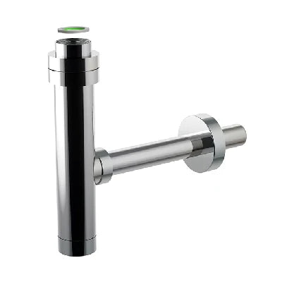 Sifone minim-all con flangia in abs cromato 1 1/4