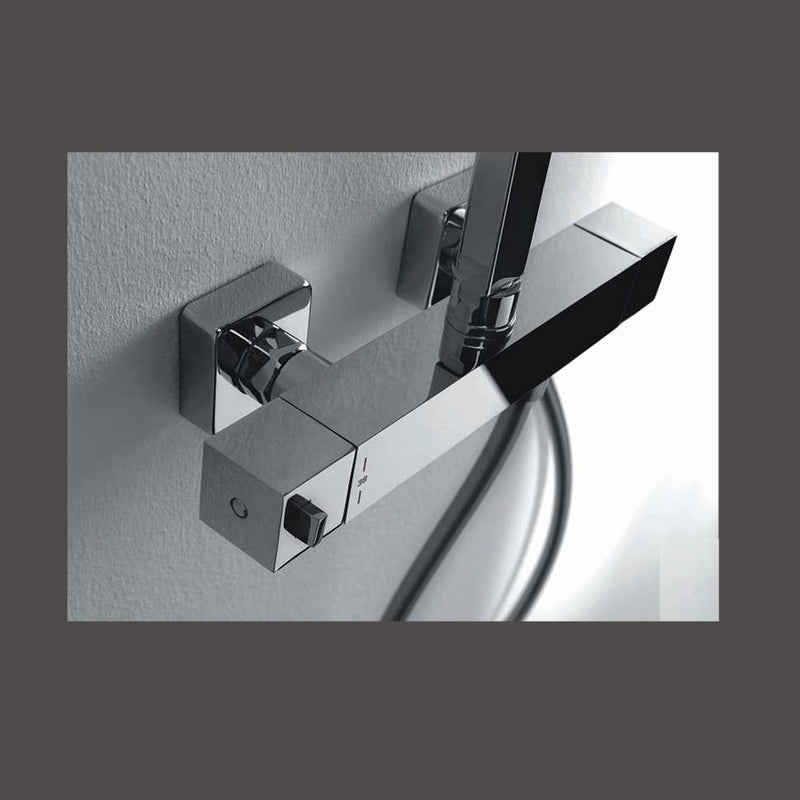 Colonna doccia termostatica squadrata con soffione 30X20 e corpo telescopico by CeramicStore | Lo specialista del tuo bagno