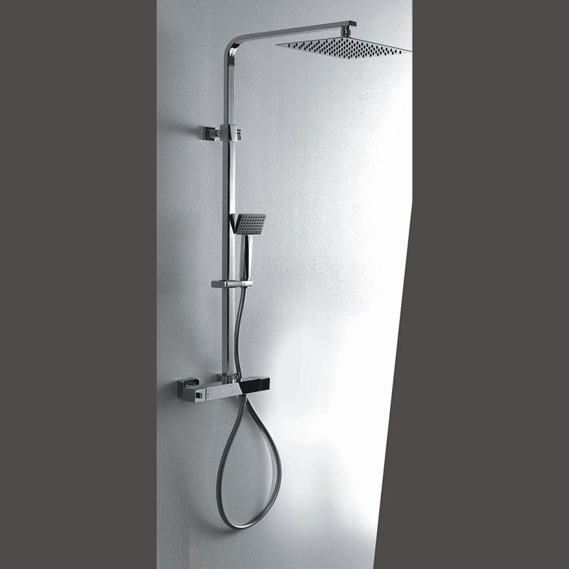 Colonna doccia termostatica squadrata con soffione 30X20 e corpo telescopico by CeramicStore | Lo specialista del tuo bagno