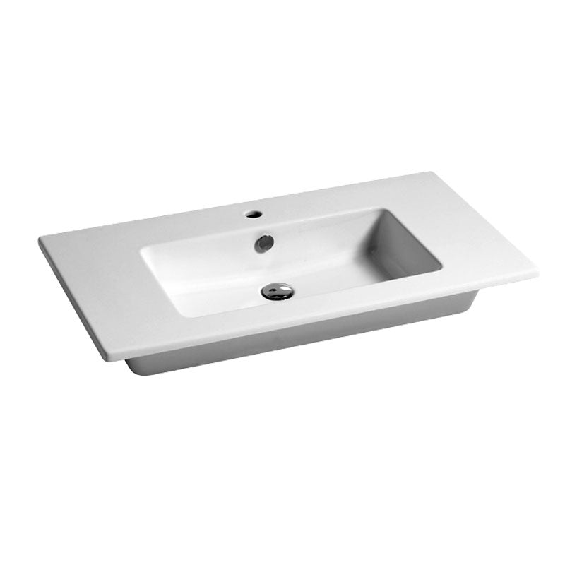 Lavabo consolle Azzurra Slim in ceramica cm 91x51 per installazione sospesa o semi-incasso su mobile by CeramicStore | Lo specialista del tuo bagno