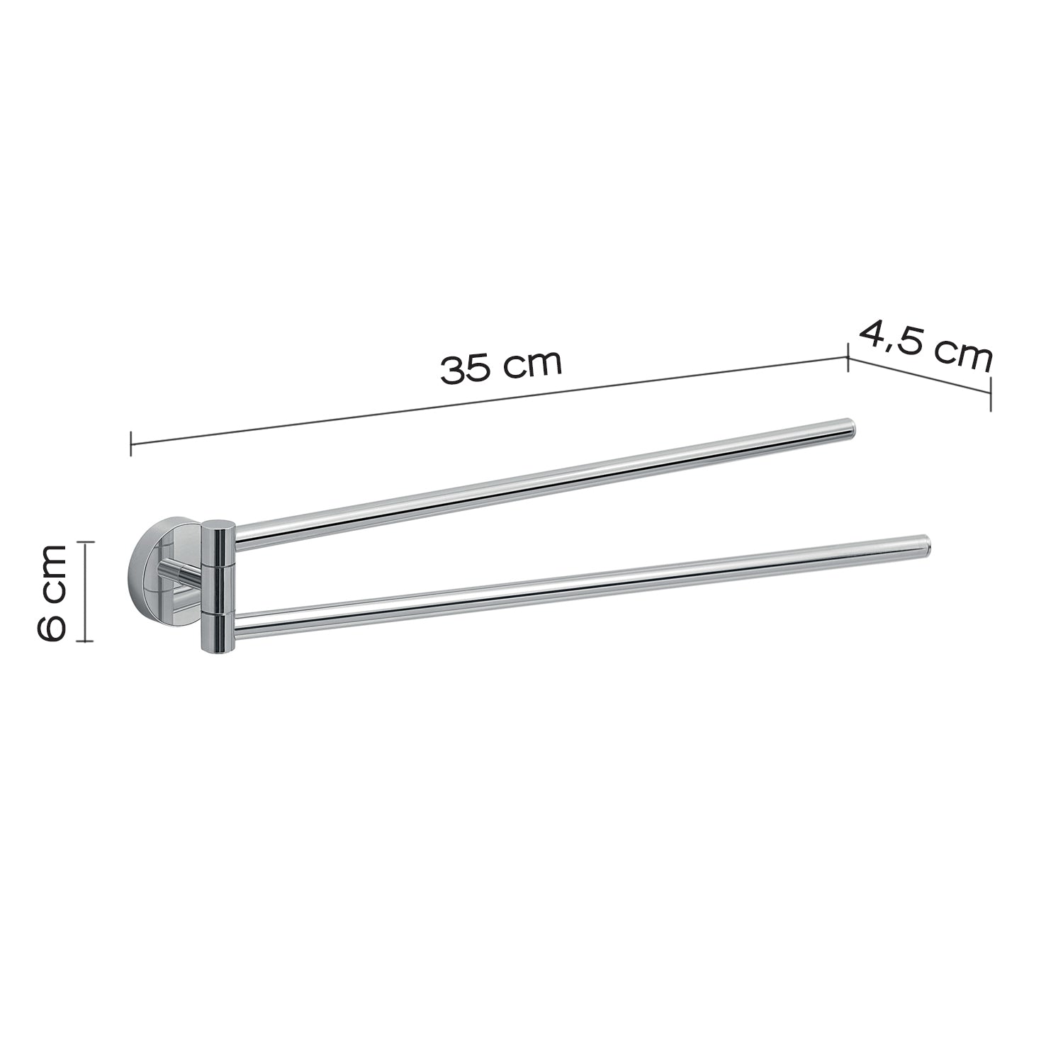 Portasalviette a snodo a muro in Acciaio Inox Eros di Gedy - Cromato by CeramicStore | Lo specialista del tuo bagno