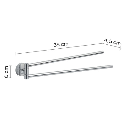 Portasalviette a snodo a muro in Acciaio Inox Eros di Gedy - Cromato by CeramicStore | Lo specialista del tuo bagno