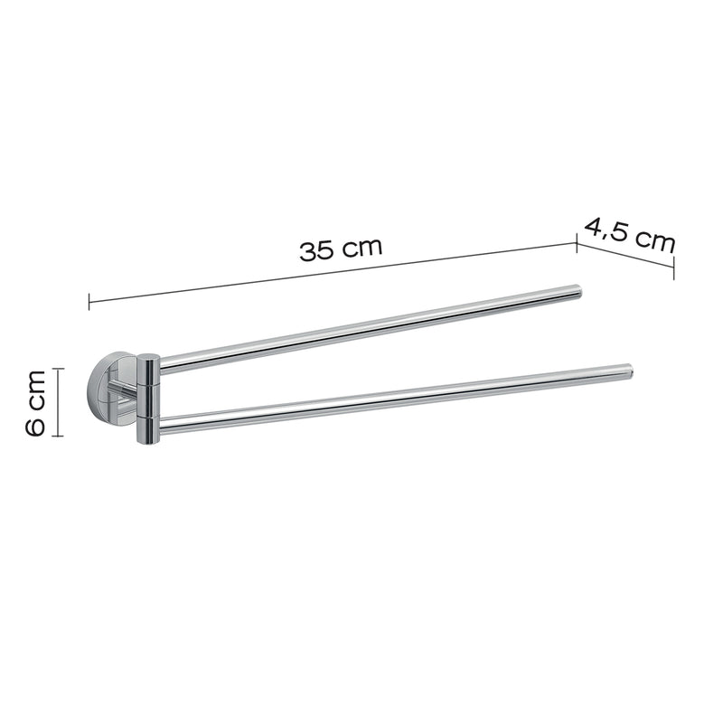 Portasalviette a snodo a muro in Acciaio Inox Eros di Gedy - Cromato by CeramicStore | Lo specialista del tuo bagno