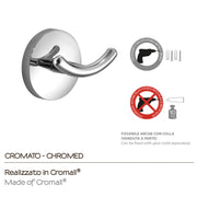 Appendiabiti doppio a muro Vermont Pro di Gedy - Cromato by CeramicStore | Lo specialista del tuo bagno