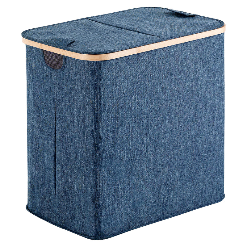 Portabiancheria modello Yoshi 87 litri di colore blu in bambu' e poliestere by CeramicStore | Lo specialista del tuo bagno