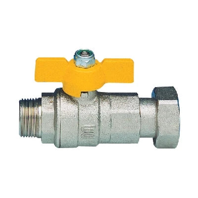 Valvola a sfera a passaggio totale per gas fil. maschio 3/4 x 1 dn 20x25