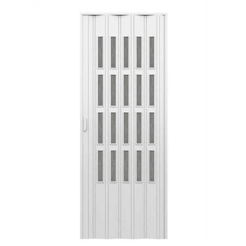 Porta d arredo per interno a soffietto con vetro niagara fume cm 83 x 214