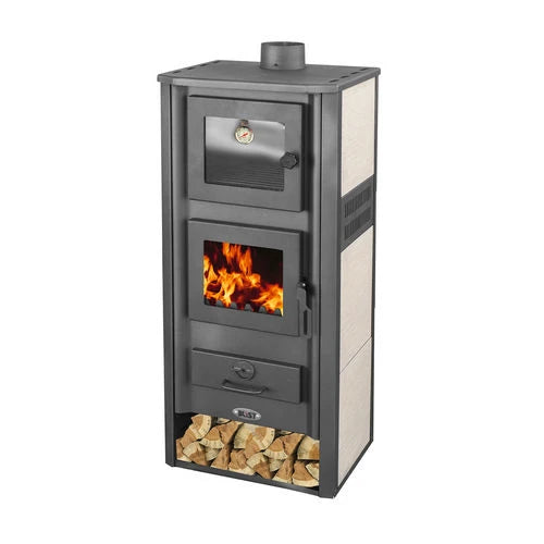 Stufa a legna con forno lucrezia 12-13 kw rossa