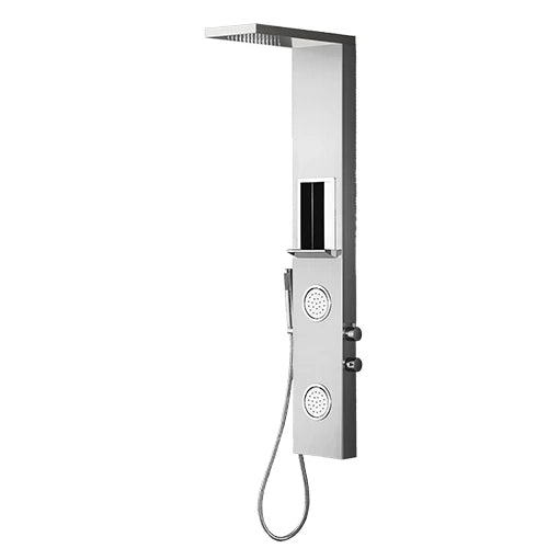 Pannello doccia multifunzione mod. zante acciaio inox spazzolato