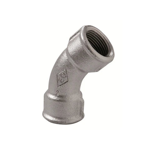 Curva lunga ff 45 zincata 3/8
