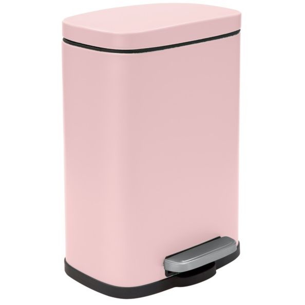 Pattumiera a pedale modello Akira in acciaio capienza 5 litri colore rosa opaco by CeramicStore | Lo specialista del tuo bagno
