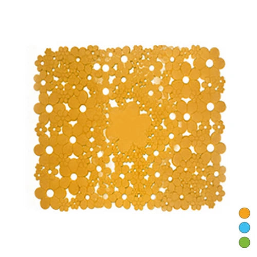 Tappeto antiscivolo mod. flowers cm 53 x 53 turchese