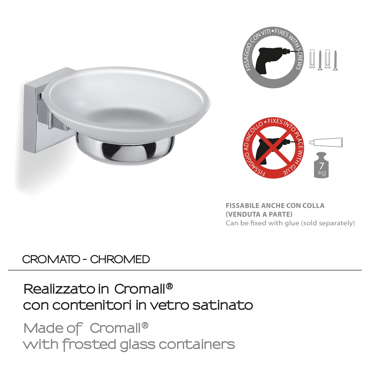 Portasapone a muro di Gedy serie Olimpo - Cromato by CeramicStore | Lo specialista del tuo bagno