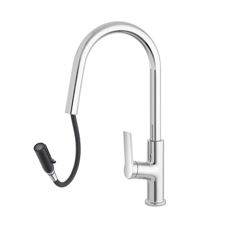 Rubinetto monocomando per cucina con doccino estraibile Rubiflux - Finitura Cromata