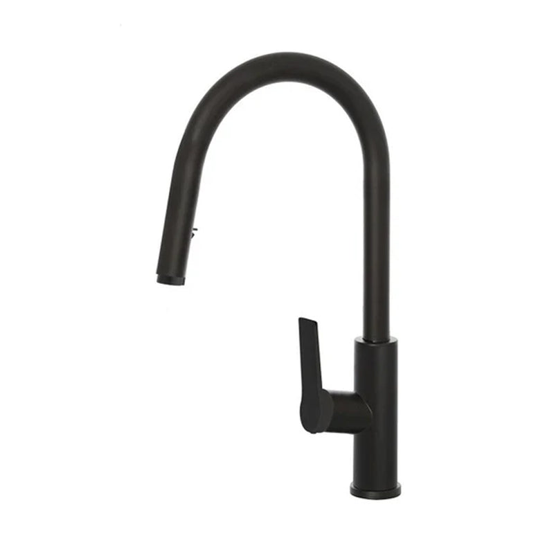 Rubinetto monocomando per cucina con doccino estraibile Rubiflux- Colore Nero opaco