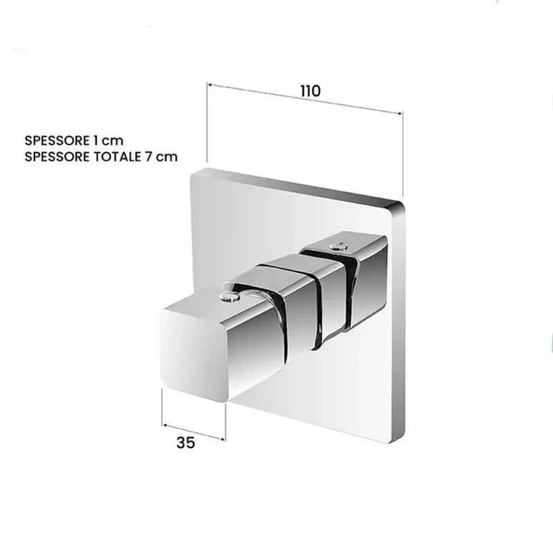 Miscelatore monocomando ad incasso Materiale ottone - Colore cromato