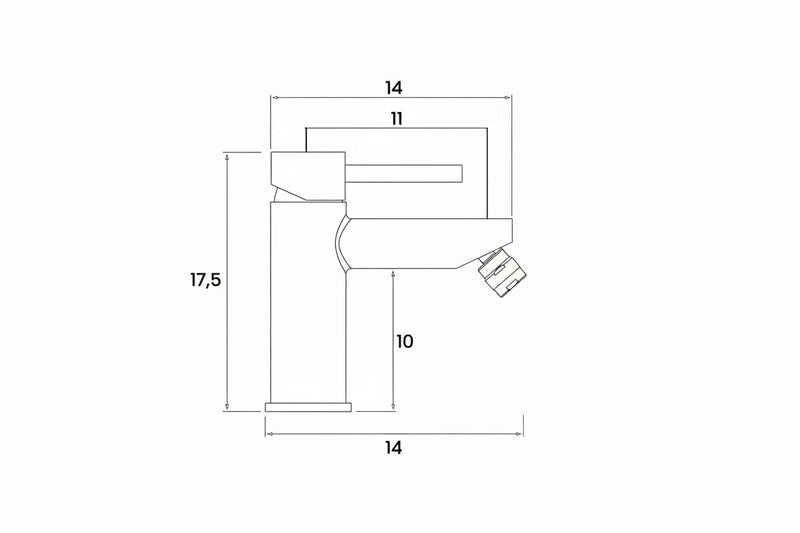 Rubinetto bidet monocomando Materiale acciaio inox Rubiflux Collezione Paris Modello Gris - Finitura Spazzolata