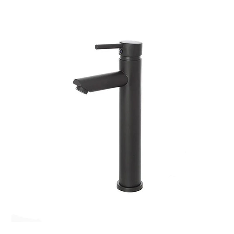 Rubinetto monocomando lavabo alto RubiFlux Collezione Paris Modello Noir Materiale acciaio inox - Finitura Nero Opaco
