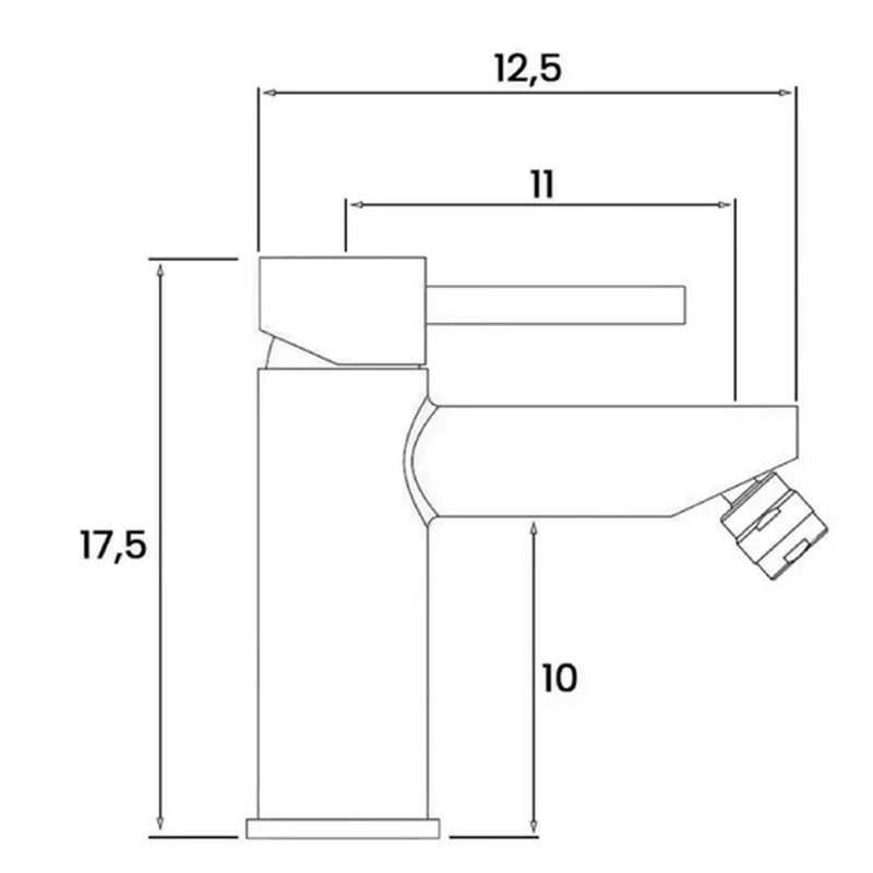 Rubinetto bidet monocomando Materiale acciaio inox Rubiflux Collezione Paris Modello Brillant - Finitura Cromata