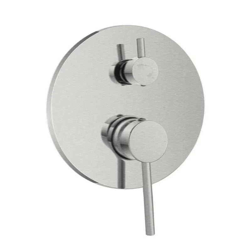 Miscelatore doccia ad incasso con deviatore a due uscite Materiale acciaio inox Rubiflux Collezione Paris Modello Gris - Finitura Spazzolata