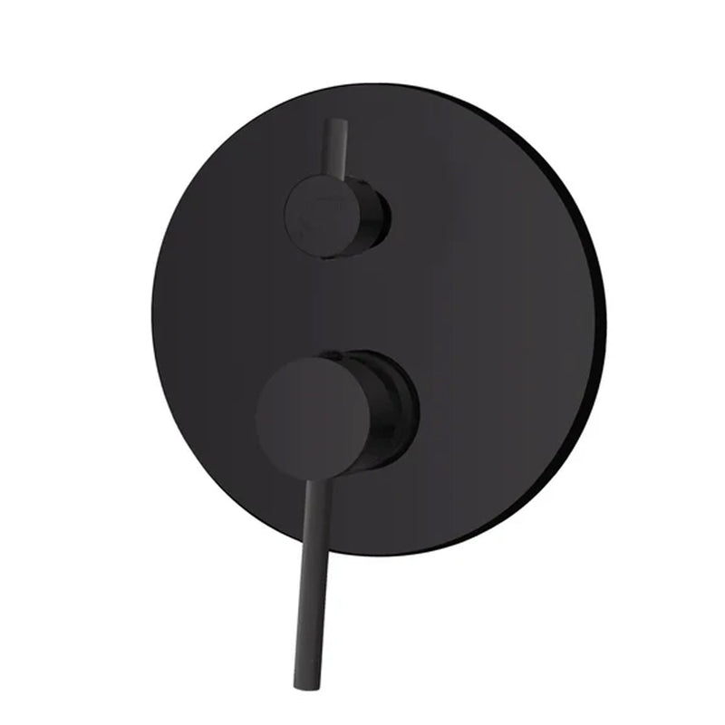Miscelatore doccia ad incasso con deviatore a due uscite ateriale acciaio inox Rubiflux Collezione Paris Modello Noir - Finitura Nero Opaco