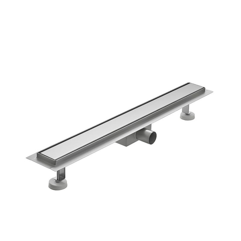 Canalina doccia in acciaio inox da 50 cm con copertura in acciaio modello Fill - Completa di flangia e sifone