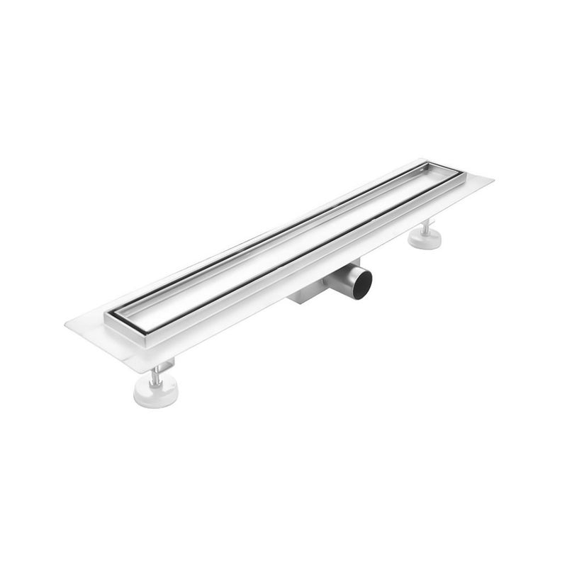 Canalina doccia in acciaio inox da 60 cm con copertura in acciaio modello Tile Piastrellabile - Completa di flangia e sifone