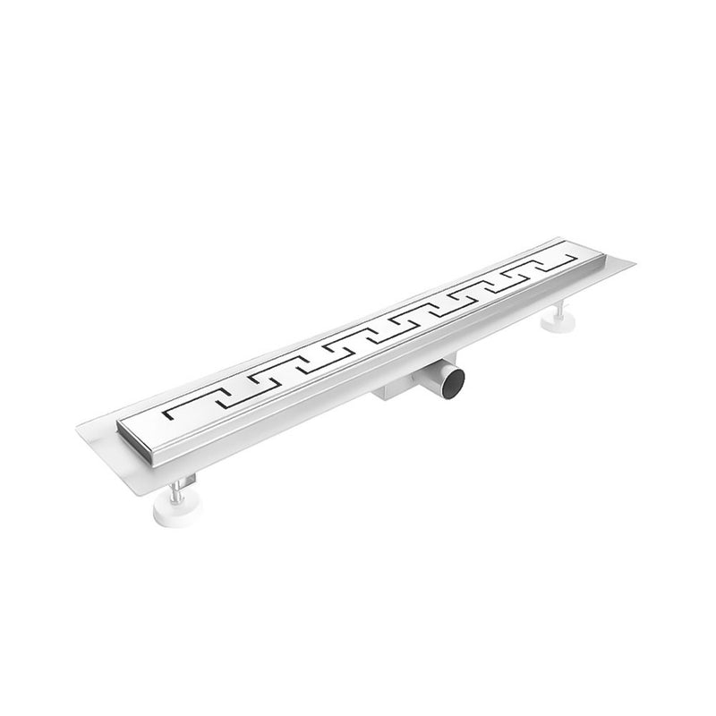 Canalina doccia in acciaio inox da 50 cm con copertura in acciaio modello Doric - Completa di flangia e sifone