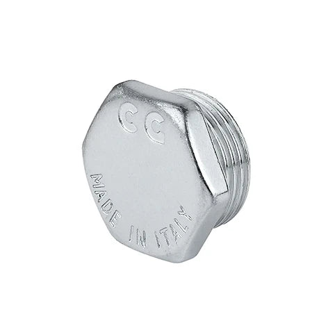 Tappo maschio con esagono ottone cromo 3/8