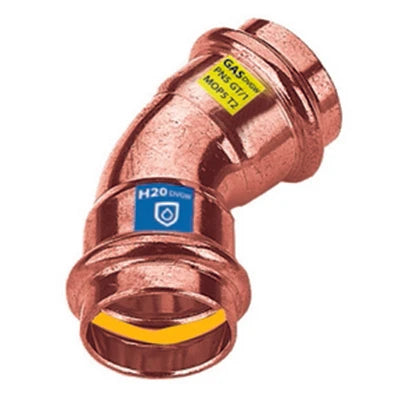 Curva in rame a pressare 45 ff acqua/gas diam. 18