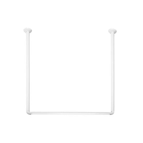 Bastone per tenda doccia 3 lati in alluminio bianco 80x80x80 cm