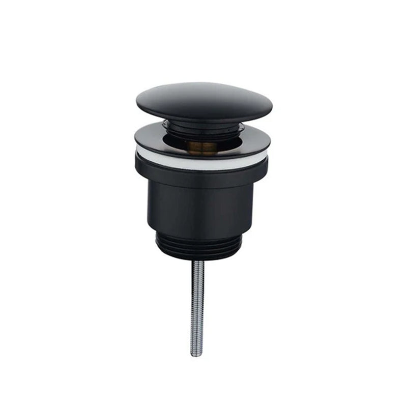 Piletta di scarico clic-clac universale con tappo in acciaio per lavabo Rubiflux - Colore Nero opaco