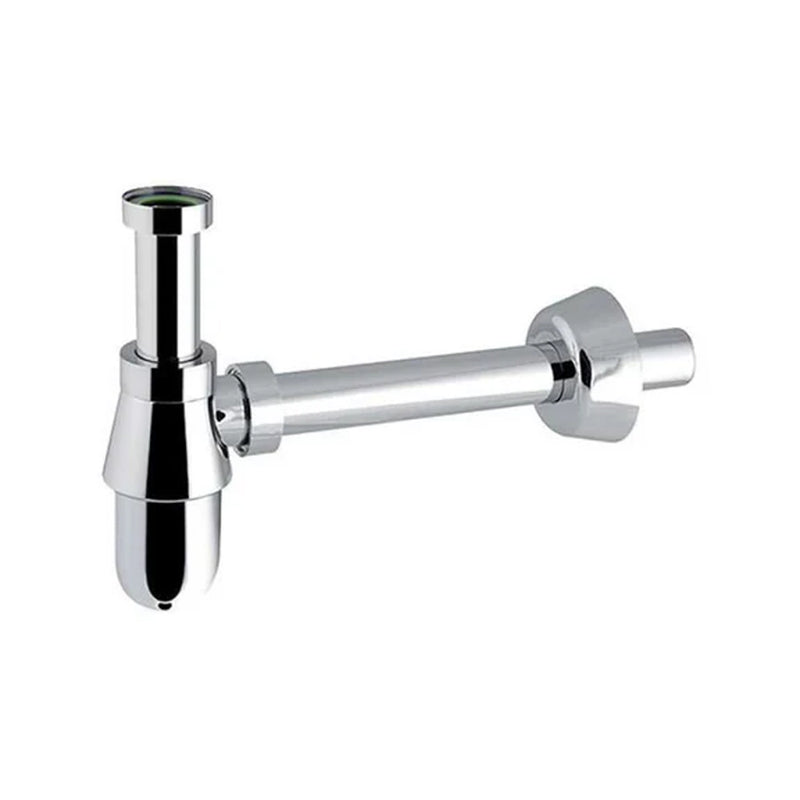 Sifone a bottiglia Rubiflux con attacco universale  1¼" Materiale ottone - Finitura cromata