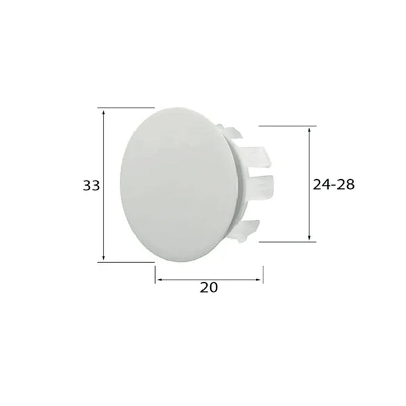 Ghiera troppopieno Rubiflux Materiale ottone per lavabi e bidet foro diametro 24 0 28 mm - Colore Bianco
