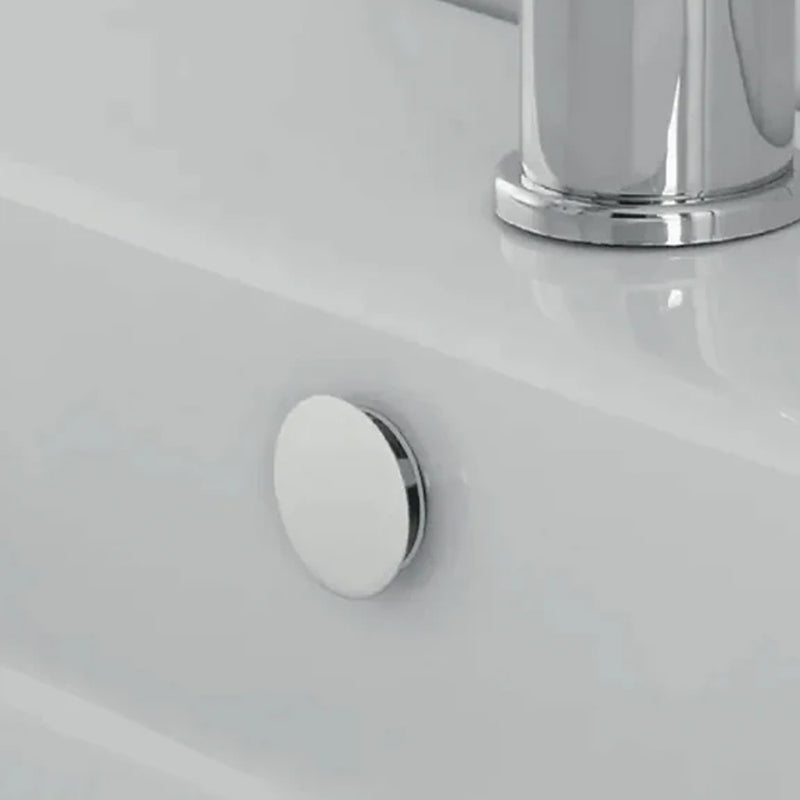 Ghiera troppopieno Rubiflux Materiale ottone per lavabi e bidet foro diametro 24 0 28 mm - Colore Bianco
