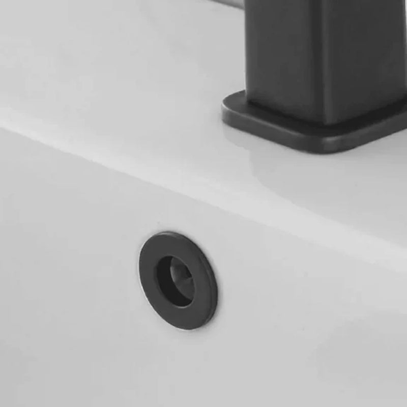 Gelochter Überlaufring Rubiflux aus Messing für Waschbecken und Bidets, Öffnung mit Durchmesser 24/28 mm – Farbe Mattschwarz