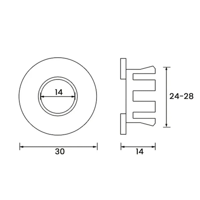 Rubiflux perforated overflow ring, brass, for washbasins and bidets, hole diameter 24/28 mm - White color