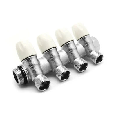Collettore lineare con rubinetti d arresto 4 derivazioni 3/4 x 1/2