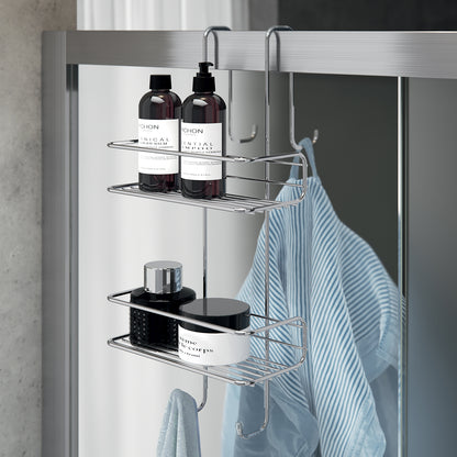 Portaoggetti doccia rettangolare appendibile a 2 ripiani di Gedy modello Tito - Cromato by CeramicStore | Lo specialista del tuo bagno