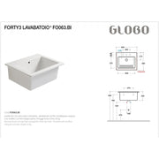 Lavabatoio Sospeso Ceramica Globo Forty3 60x50 FO063.BI by CeramicStore | Lo specialista del tuo bagno