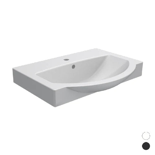 Lavabo a parete mod. lp95 cm 50x40 nero lucido cm 50x40