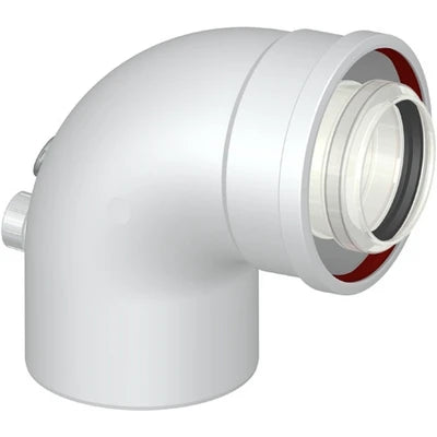 Curva 87 coassiale m/f dn 60-100 con prese analisi diam. 60/100