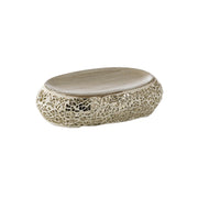 Portasapone in ceramica e vetro Gedy serie Myosotis - Crema/Oro