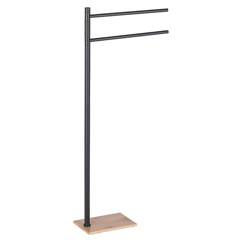 Piantana porta asciugamani modello Trilly bambu'/nero matt. by CeramicStore | Lo specialista del tuo bagno
